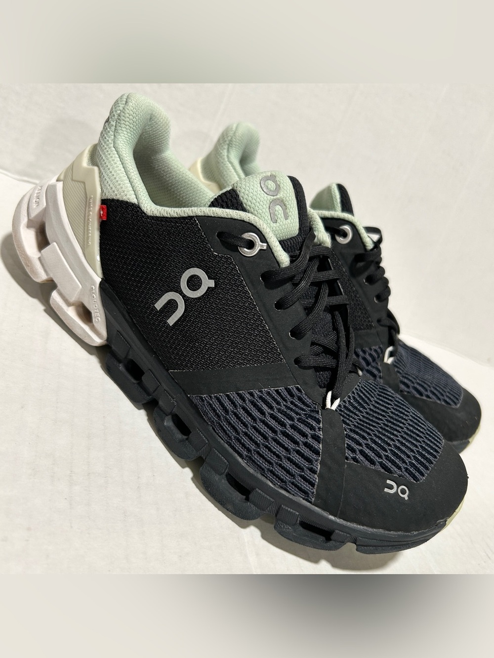 On Running Women's Black Mint Performance Sneakers - Picture 2 of 11
